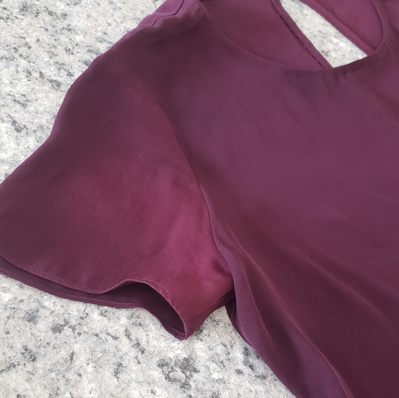 Aritzia Wilfred Cherry Tunic Blouse 100% silk Size M - Picture 4 of 4